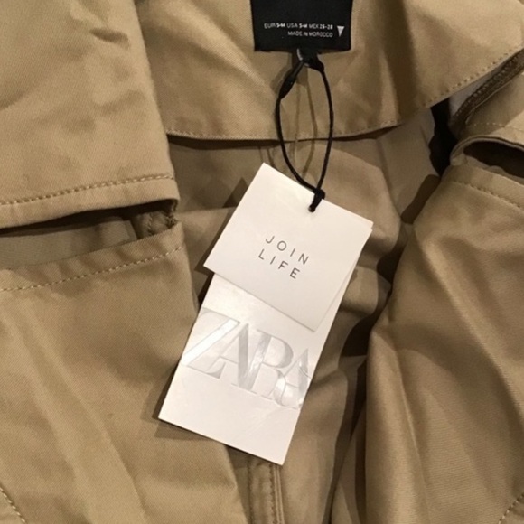 NWT Zara Womens Oversized Trench Coat Jacket Belted - Picture 5 of 14